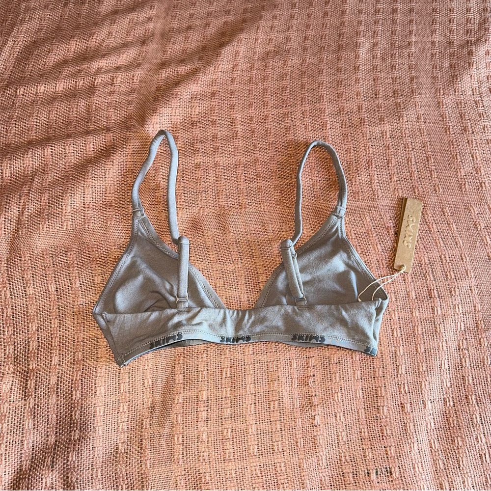 NWT Skims Cotton Logo Mini Triangle Bralette - Picture 7 of 8
